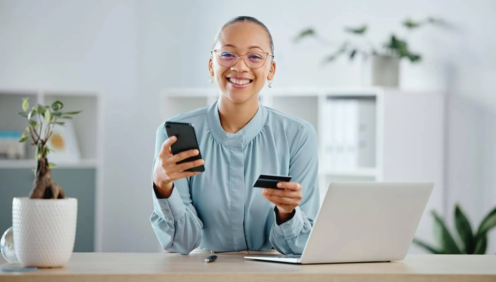 High Volatility Stocks for Day Trading: Profit with Today's Most Volatile Stocks 5 Businesswoman, Finance Advisor And Executive Shopping Online With A Phone And Credit Card In An Office