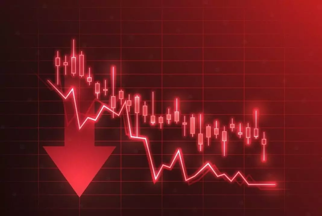 a downtrend graph of stock market