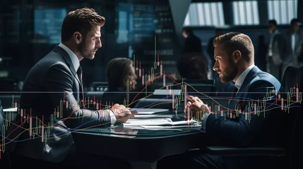 Two businessmen doing a discussion to utilise the Power of Break of Structure for Effective Trading Strategy.