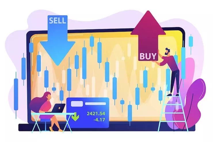 a traders with W pattern chart 