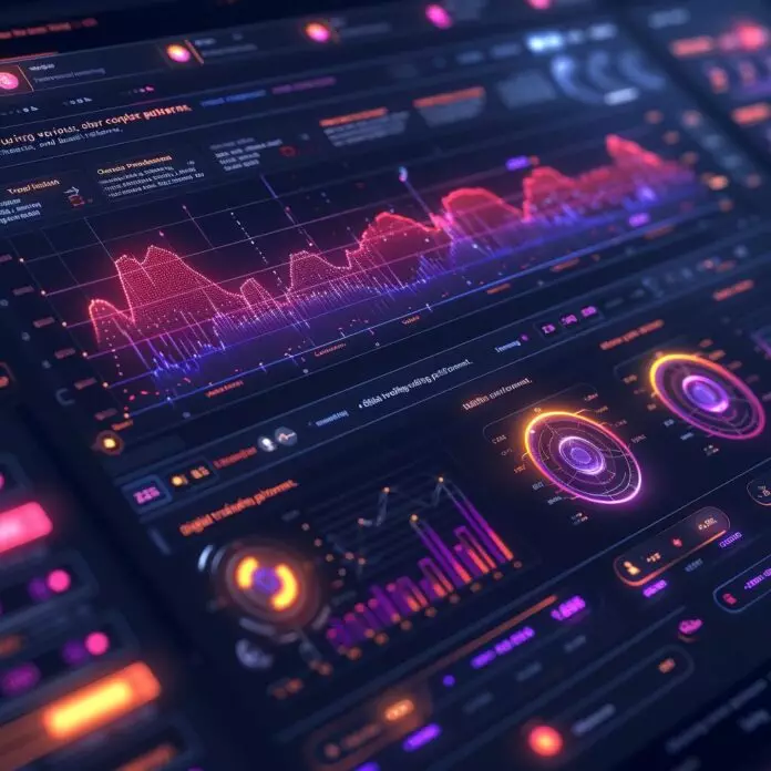 Complex chart patterns on digital trading platform