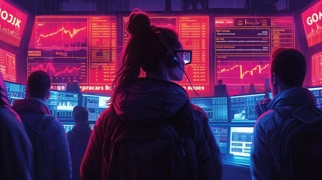 Group of traders watching stock screens